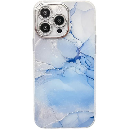 Electroplated Marble Texture Phone Case, For iPhone 15 Pro Max