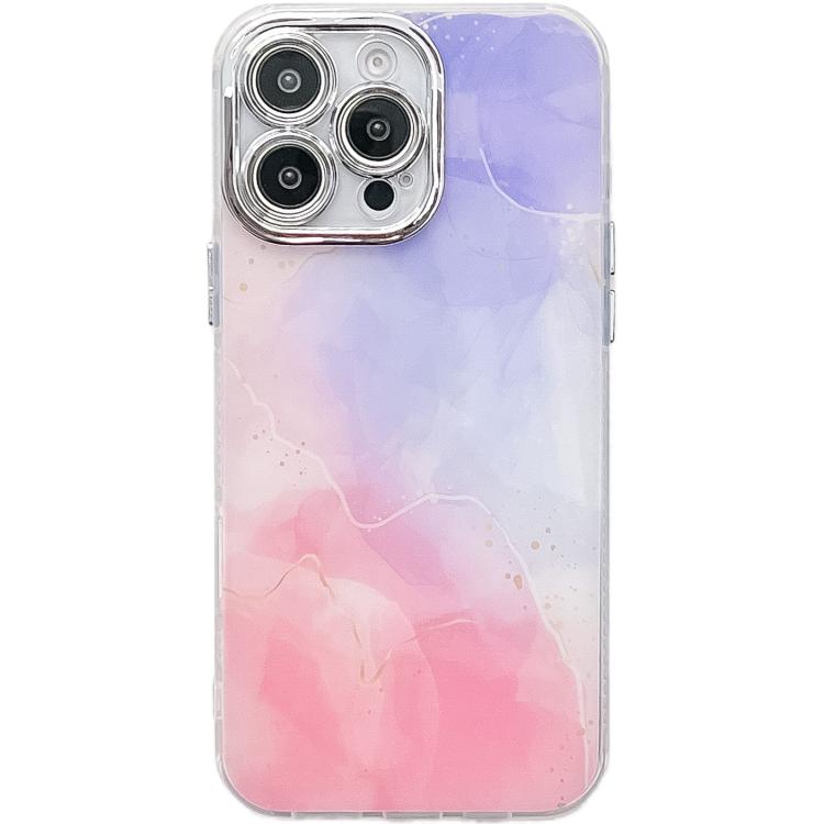 Electroplated Marble Texture Phone Case, For iPhone 15 Pro Max
