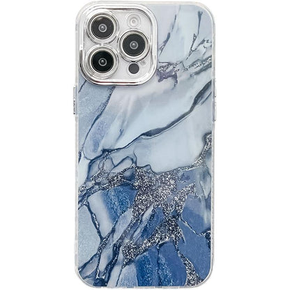 Electroplated Marble Texture Phone Case, For iPhone 15 Pro Max