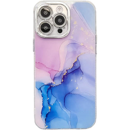 Electroplated Marble Texture Phone Case, For iPhone 16 Pro Max