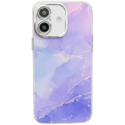 Electroplated Marble Texture Phone Case, For iPhone 16