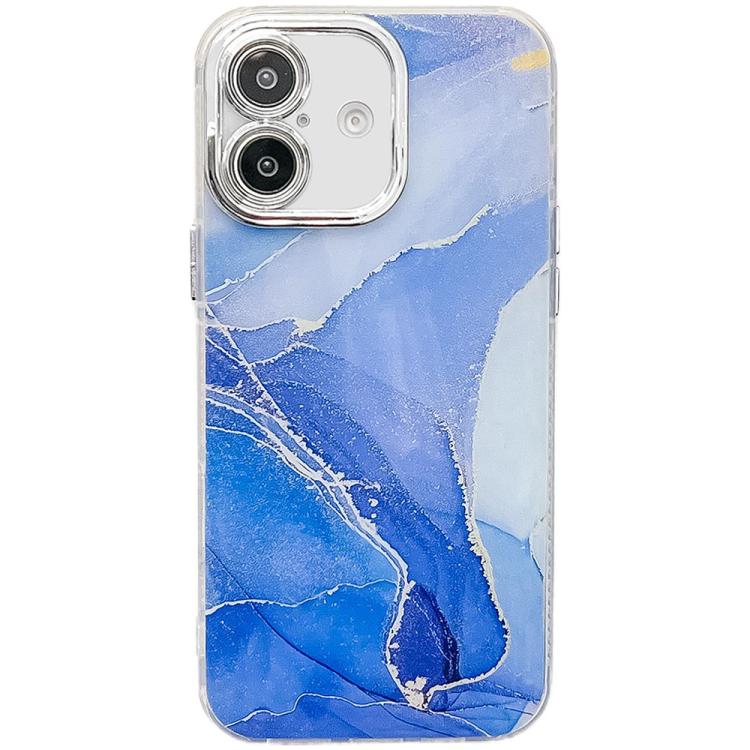Electroplated Marble Texture Phone Case, For iPhone 16