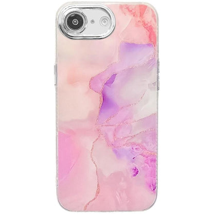 Electroplated Marble Texture Phone Case, For iPhone 16e