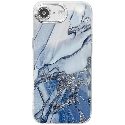 Electroplated Marble Texture Phone Case, For iPhone 16e