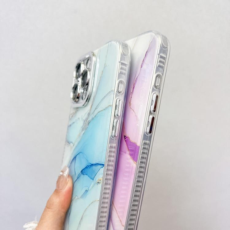 Electroplated Marble Texture Phone Case, For iPhone 15 Pro Max