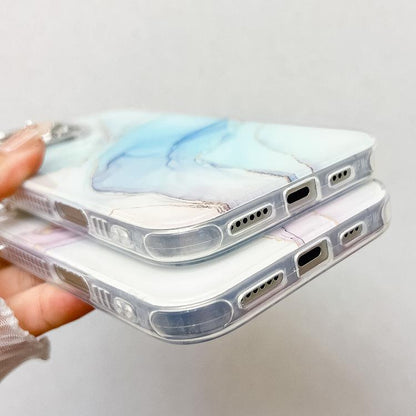 Electroplated Marble Texture Phone Case, For iPhone 16