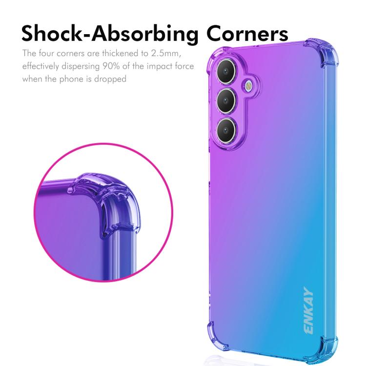 ENKAY Hat-Prince Gradient Airbag TPU Phone Case, For Samsung Galaxy A57, For Samsung Galaxy A07, For Samsung Galaxy A17, For Samsung Galaxy M56, For Samsung Galaxy S25 Edge 5G, For Samsung Galaxy A56 5G