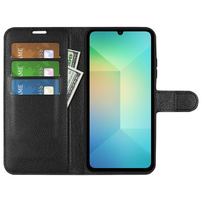 Litchi Texture Horizontal Flip Leather Phone Case with Holder, For Samsung Galaxy A06 5G, For Samsung Galaxy A26 5G