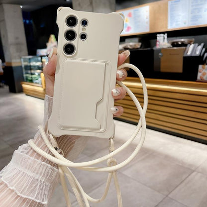 Liquid TPU Card Bag Four Corner Shockproof Phone Case, For Samsung Galaxy A14 5G, For Samsung Galaxy A53 5G, For Samsung Galaxy S22 Ultra 5G