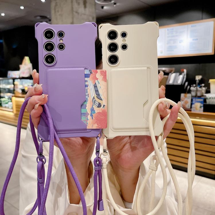 Liquid TPU Card Bag Four Corner Shockproof Phone Case, For Samsung Galaxy S22 5G, For Samsung Galaxy S21 FE 5G, For Samsung Galaxy A52