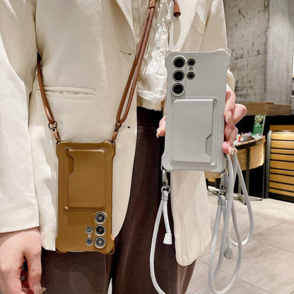 Liquid TPU Card Bag Four Corner Shockproof Phone Case, For Samsung Galaxy A16, For Samsung Galaxy S24 FE 5G, For Samsung Galaxy A55