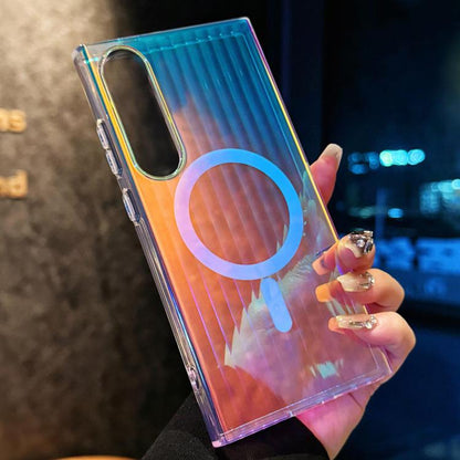 Laser Texture MagSafe Shockproof Phone Case, For Samsung Galaxy S25 Edge 5G, For Samsung Galaxy S25 5G, For Samsung Galaxy S25+ 5G, For Samsung Galaxy S25 Ultra 5G, For Samsung Galaxy S24 FE 5G, For Samsung Galaxy S24 Ultra 5G, For Samsung Galaxy S24+ ...