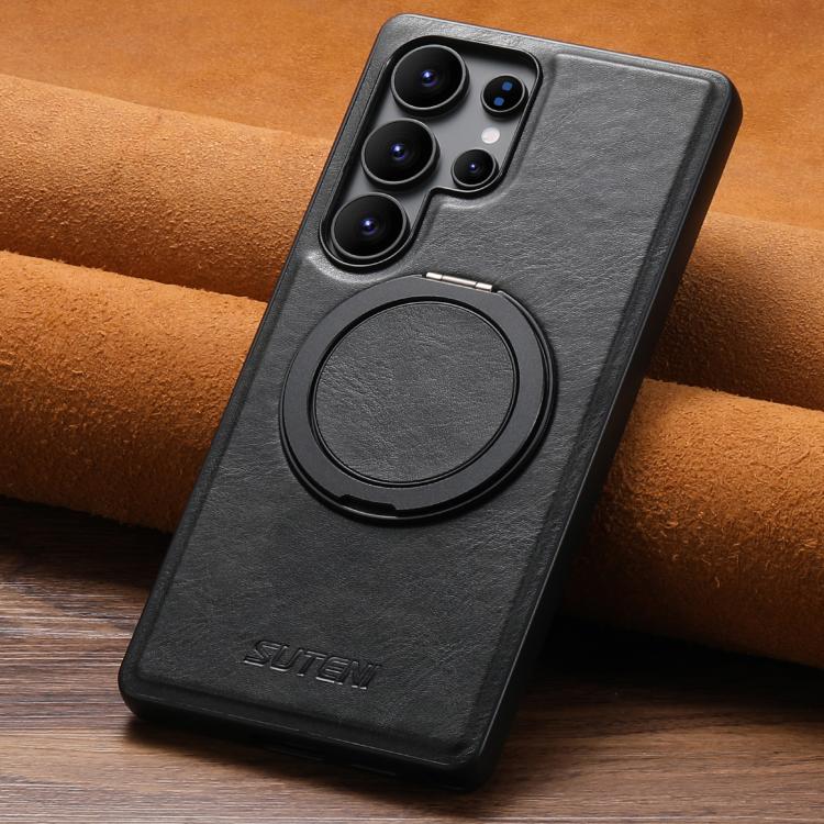 Suteni G3 Oil Wax 360 Rotation Holder MagSafe Back Phone Case, For Samsung Galaxy S25 5G, For Samsung Galaxy S25+ 5G, For Samsung Galaxy S25 Ultra 5G, For Samsung Galaxy S24 Ultra 5G, For Samsung Galaxy S24+ 5G, For Samsung Galaxy S24 5G               ...