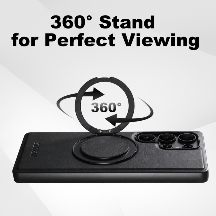 Suteni G3 Oil Wax 360 Rotation Holder MagSafe Back Phone Case, For Samsung Galaxy S25 5G, For Samsung Galaxy S25+ 5G, For Samsung Galaxy S25 Ultra 5G, For Samsung Galaxy S24 Ultra 5G, For Samsung Galaxy S24+ 5G, For Samsung Galaxy S24 5G               ...