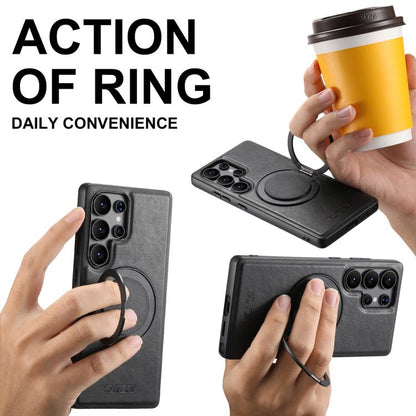 Suteni G3 Oil Wax 360 Rotation Holder MagSafe Back Phone Case, For Samsung Galaxy S25 5G, For Samsung Galaxy S25+ 5G, For Samsung Galaxy S25 Ultra 5G, For Samsung Galaxy S24 Ultra 5G, For Samsung Galaxy S24+ 5G, For Samsung Galaxy S24 5G               ...