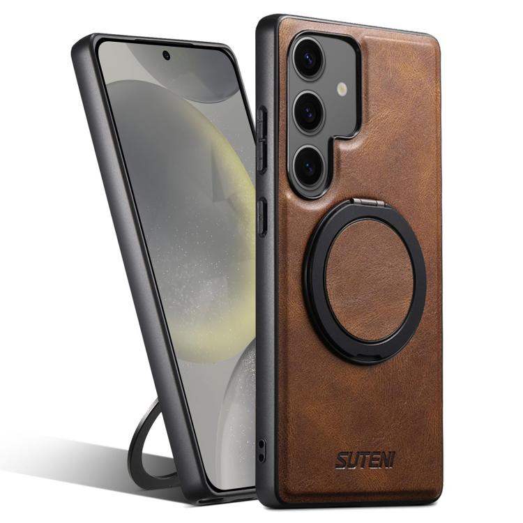 Suteni G3 Oil Wax 360 Rotation Holder MagSafe Back Phone Case, For Samsung Galaxy S25 5G, For Samsung Galaxy S25+ 5G, For Samsung Galaxy S25 Ultra 5G, For Samsung Galaxy S24 Ultra 5G, For Samsung Galaxy S24+ 5G, For Samsung Galaxy S24 5G               ...