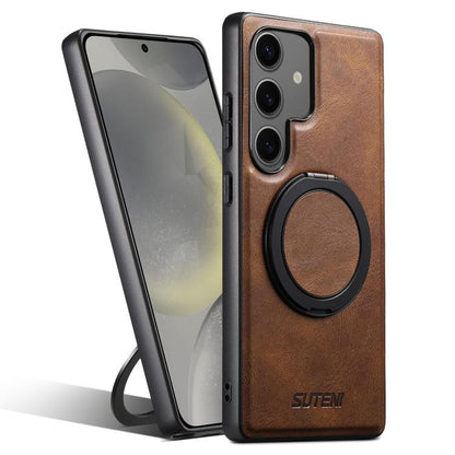 Suteni G3 Oil Wax 360 Rotation Holder MagSafe Back Phone Case, For Samsung Galaxy S26 Ultra 5G, For Samsung Galaxy S25 5G, For Samsung Galaxy S25+ 5G, For Samsung Galaxy S25 Ultra 5G, For Samsung Galaxy S24 Ultra 5G, For Samsung Galaxy S24+ 5G         ...