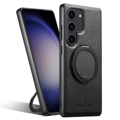 Suteni G3 Oil Wax 360 Rotation Holder MagSafe Back Phone Case, For Samsung Galaxy S25 5G, For Samsung Galaxy S25+ 5G, For Samsung Galaxy S25 Ultra 5G, For Samsung Galaxy S24 Ultra 5G, For Samsung Galaxy S24+ 5G, For Samsung Galaxy S24 5G               ...