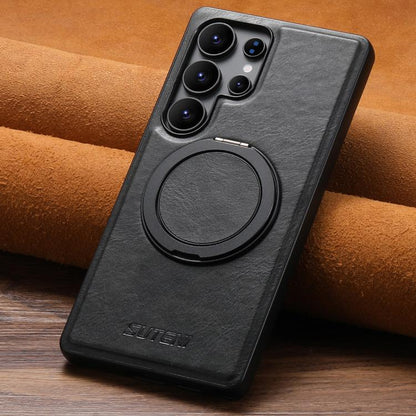 Suteni G3 Oil Wax 360 Rotation Holder MagSafe Back Phone Case, For Samsung Galaxy S23+ 5G, For Samsung Galaxy S23 5G, For Samsung Galaxy S22 Ultra 5G, For Samsung Galaxy S22+ 5G, For Samsung Galaxy S22 5G