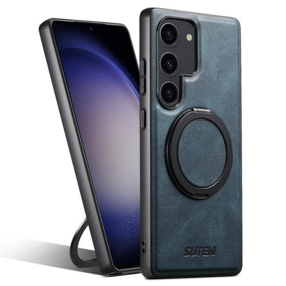 Suteni G3 Oil Wax 360 Rotation Holder MagSafe Back Phone Case, For Samsung Galaxy S23+ 5G, For Samsung Galaxy S23 5G, For Samsung Galaxy S22 Ultra 5G, For Samsung Galaxy S22+ 5G, For Samsung Galaxy S22 5G