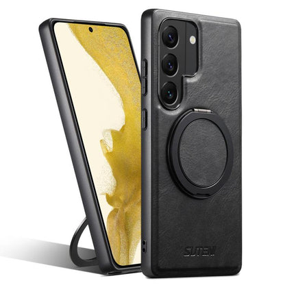 Suteni G3 Oil Wax 360 Rotation Holder MagSafe Back Phone Case, For Samsung Galaxy S23+ 5G, For Samsung Galaxy S23 5G, For Samsung Galaxy S22 Ultra 5G, For Samsung Galaxy S22+ 5G, For Samsung Galaxy S22 5G