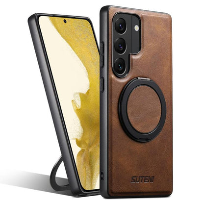 Suteni G3 Oil Wax 360 Rotation Holder MagSafe Back Phone Case, For Samsung Galaxy S23+ 5G, For Samsung Galaxy S23 5G, For Samsung Galaxy S22 Ultra 5G, For Samsung Galaxy S22+ 5G, For Samsung Galaxy S22 5G