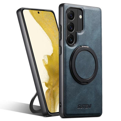 Suteni G3 Oil Wax 360 Rotation Holder MagSafe Back Phone Case, For Samsung Galaxy S23+ 5G, For Samsung Galaxy S23 5G, For Samsung Galaxy S22 Ultra 5G, For Samsung Galaxy S22+ 5G, For Samsung Galaxy S22 5G