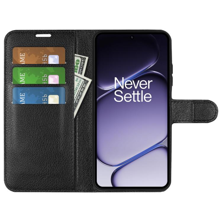 Litchi Texture Horizontal Flip Leather Phone Case with Holder, For OnePlus Turbo 6 / 6V, For OnePlus 15R / Ace 6 5G / 6T 5G