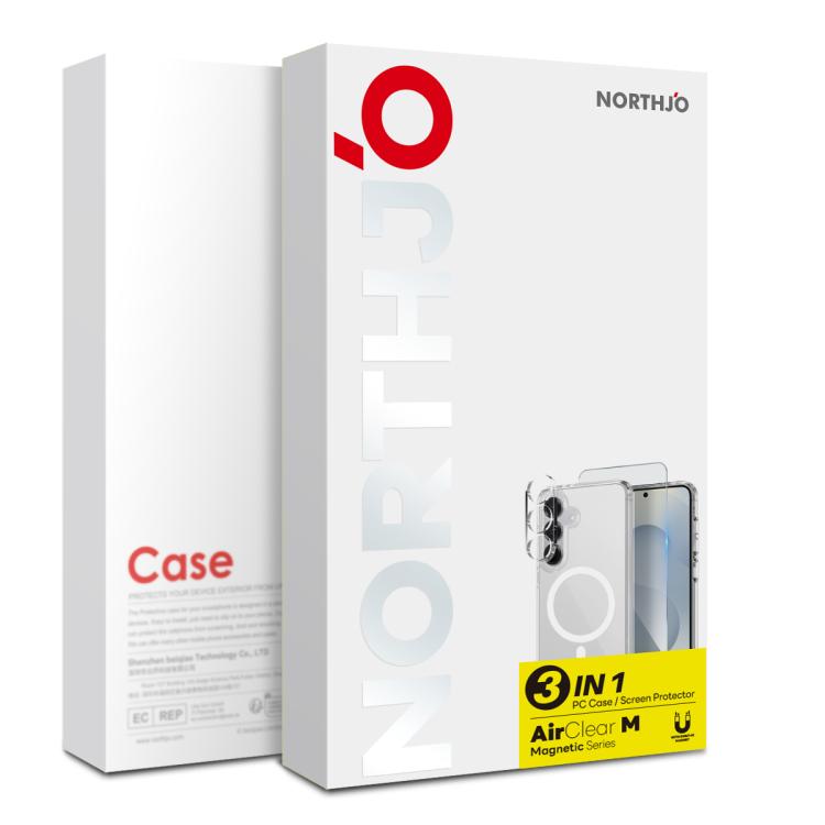 NORTHJO 3 in 1 PC MagSafe Phone Case with Screen Film and Lens Film, For Samsung Galaxy S25 5G, For Samsung Galaxy S25+ 5G, For Samsung Galaxy S24+ 5G, For Samsung Galaxy S24 5G