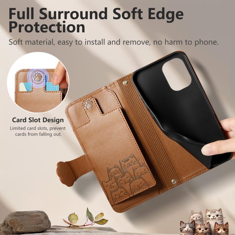 Cat-shaped Zipper Wallet Vegan Leather Phone Case with Strap, For OnePlus 15T, For OnePlus Turbo 6, For OnePlus 15R, For OnePlus Ace 6 5G