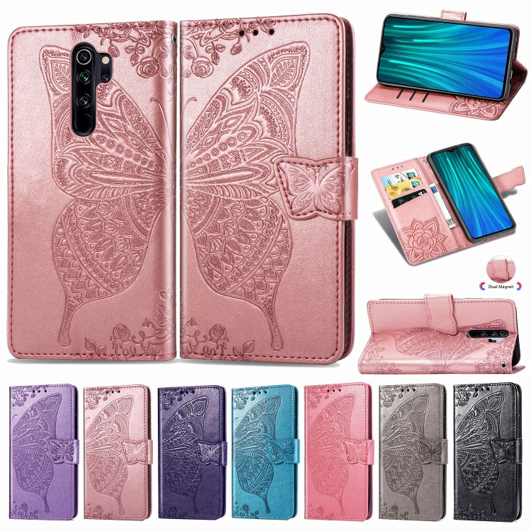 For Xiaomi Redmi Note 8 Pro Butterfly Love Flower Embossed Horizontal Flip Leather Case with Bracket / Card Slot / Wallet / Lanyard, For Redmi Note 8 Pro