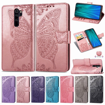 For Xiaomi Redmi Note 8 Pro Butterfly Love Flower Embossed Horizontal Flip Leather Case with Bracket / Card Slot / Wallet / Lanyard, For Redmi Note 8 Pro