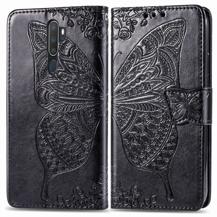 For OPPO A5（2020）/ A9（2020）Butterfly Love Flower Embossed Horizontal Flip Leather Case with Bracket Lanyard Card Slot Wallet, For OPPO A5 (2020)