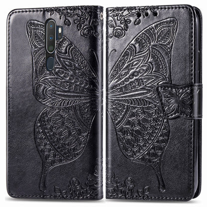 For OPPO A5（2020）/ A9（2020）Butterfly Love Flower Embossed Horizontal Flip Leather Case with Bracket Lanyard Card Slot Wallet, For OPPO A5 (2020)