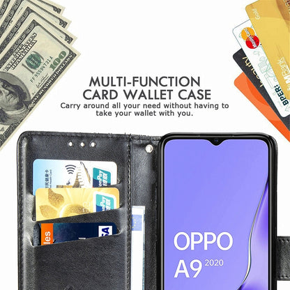 For OPPO A5（2020）/ A9（2020）Butterfly Love Flower Embossed Horizontal Flip Leather Case with Bracket Lanyard Card Slot Wallet, For OPPO A5 (2020)