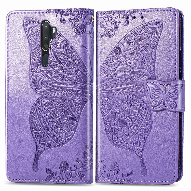 For OPPO A5（2020）/ A9（2020）Butterfly Love Flower Embossed Horizontal Flip Leather Case with Bracket Lanyard Card Slot Wallet, For OPPO A5 (2020)