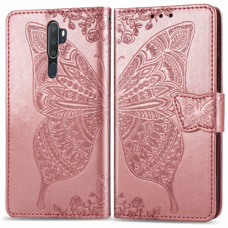 For OPPO A5（2020）/ A9（2020）Butterfly Love Flower Embossed Horizontal Flip Leather Case with Bracket Lanyard Card Slot Wallet, For OPPO A5 (2020)