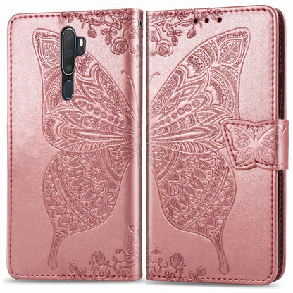 For OPPO A5（2020）/ A9（2020）Butterfly Love Flower Embossed Horizontal Flip Leather Case with Bracket Lanyard Card Slot Wallet, For OPPO A5 (2020)