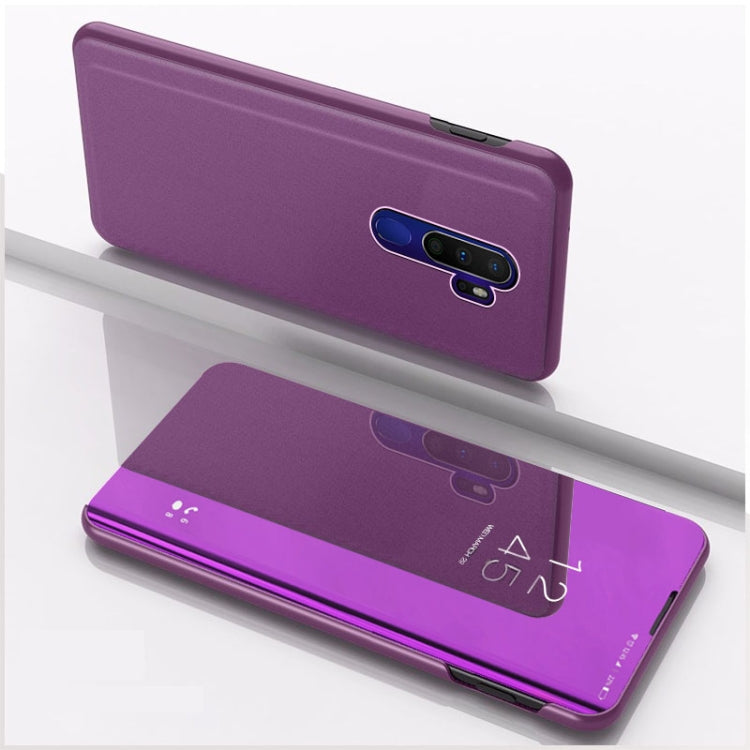 For OPPO A11 / A9 (2020) Plated Mirror Left and Right Flip Cover with Stand Mobile Phone Holster, For OPPO A11