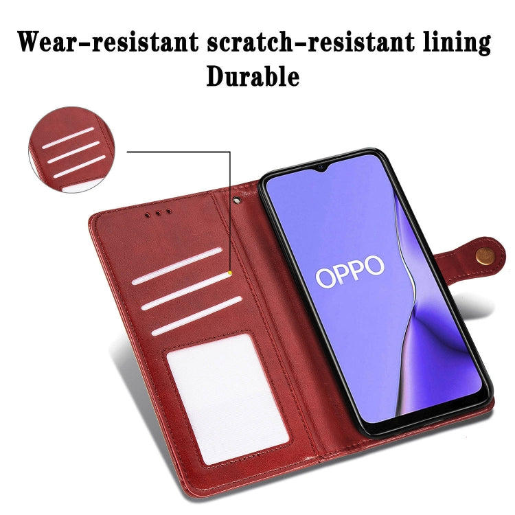 For OPPO A5 2020 / A9 2020 Retro Solid Color Leather Buckle Phone Case with Lanyard & Photo Frame & Card Slot & Wallet & Stand Function, For OPPO A5 2020