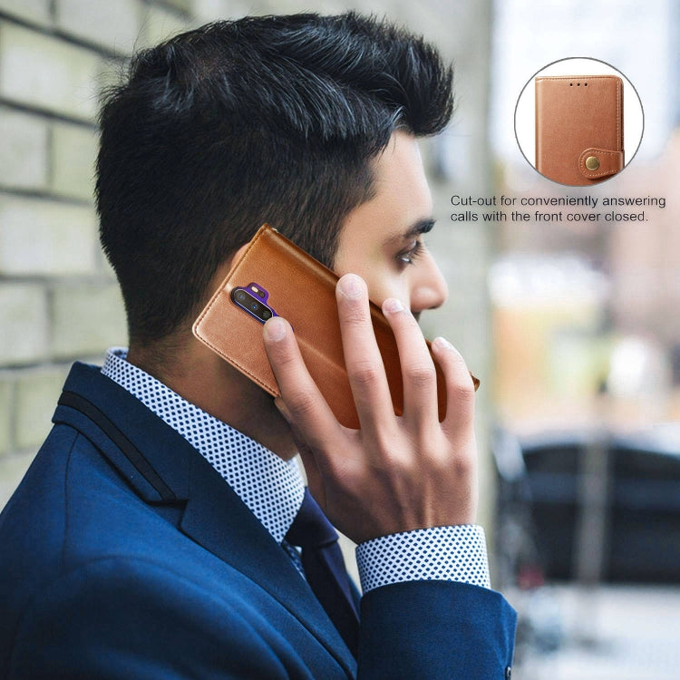 For OPPO A5 2020 / A9 2020 Retro Solid Color Leather Buckle Phone Case with Lanyard & Photo Frame & Card Slot & Wallet & Stand Function, For OPPO A5 2020