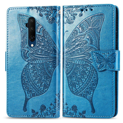 For One Plus 7T Pro  Butterfly Love Flower Embossed Horizontal Flip Leather Case with Bracket Lanyard Card Slot Wallet, For OnePlus 7T Pro, For One Plus 7T Pro