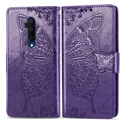 For One Plus 7T Pro  Butterfly Love Flower Embossed Horizontal Flip Leather Case with Bracket Lanyard Card Slot Wallet, For OnePlus 7T Pro, For One Plus 7T Pro