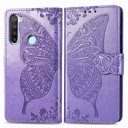 For Xiaomi Redmi Note 8T Butterfly Love Flower Embossed Horizontal Flip Leather Case with Bracket Lanyard Card Slot Wallet, For Redmi Note 8T