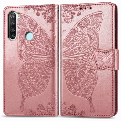 For Xiaomi Redmi Note 8T Butterfly Love Flower Embossed Horizontal Flip Leather Case with Bracket Lanyard Card Slot Wallet, For Redmi Note 8T