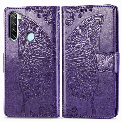 For Xiaomi Redmi Note 8T Butterfly Love Flower Embossed Horizontal Flip Leather Case with Bracket Lanyard Card Slot Wallet, For Redmi Note 8T