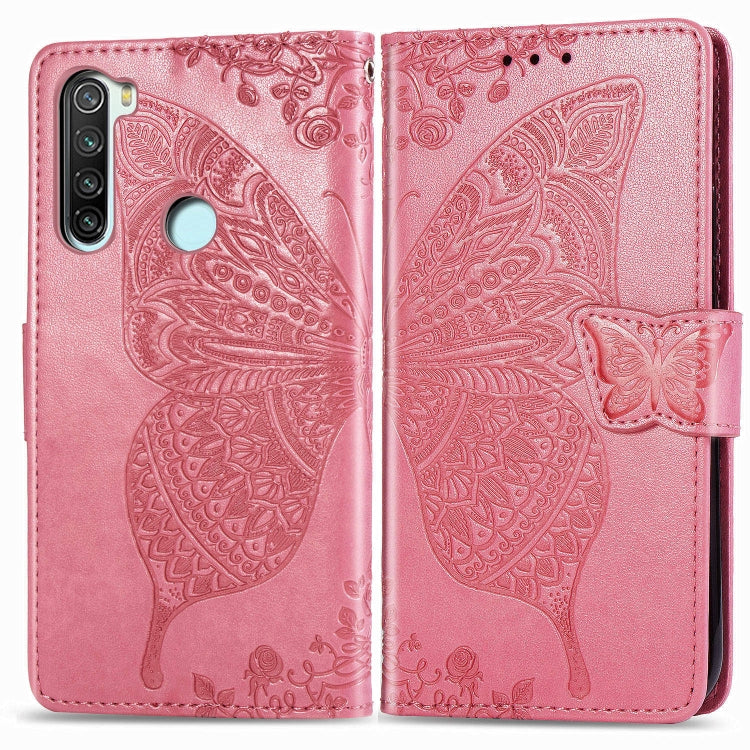For Xiaomi Redmi Note 8T Butterfly Love Flower Embossed Horizontal Flip Leather Case with Bracket Lanyard Card Slot Wallet, For Redmi Note 8T