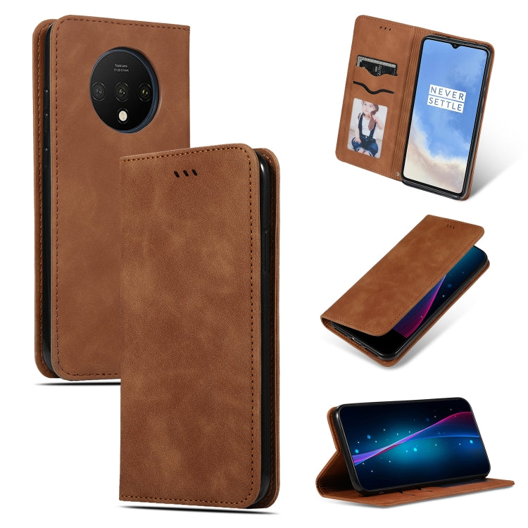 Retro Skin Feel Business Magnetic Horizontal Flip Leather Case, For OnePlus 7T, For OnePlus 7T Pro