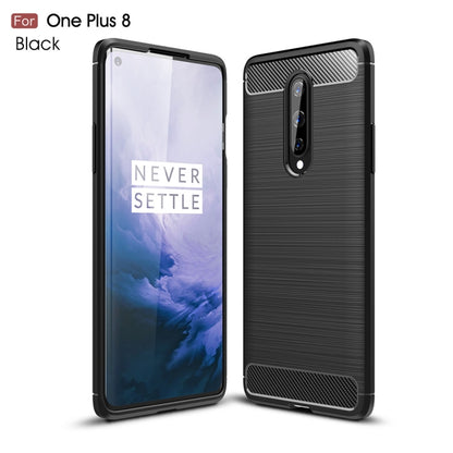 For OnePlus 8 Brushed Texture Carbon Fiber Shockproof TPU Case, For OnePlus 8