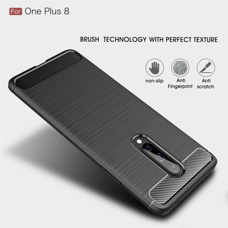 For OnePlus 8 Brushed Texture Carbon Fiber Shockproof TPU Case, For OnePlus 8